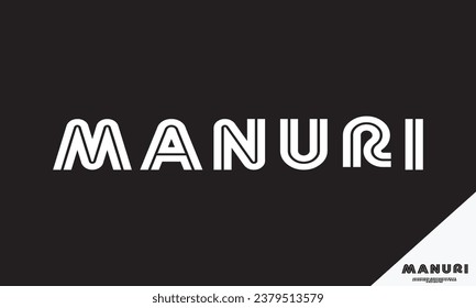 MANURI double line stylish font. Alphabet minimal luxury digital technology fonts. Tech logo illustration