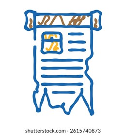 manuscript ancient doodle icon sketch vector. manuscript ancient sign. isolated symbol illustration