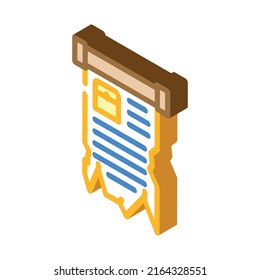 manuscript ancient isometric icon vector. manuscript ancient sign. isolated symbol illustration