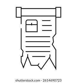manuscript ancient line icon vector. manuscript ancient sign. isolated contour symbol black illustration