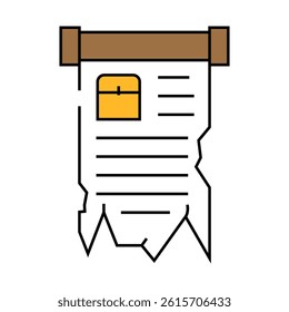 manuscript ancient line icon vector. manuscript ancient sign. isolated symbol illustration