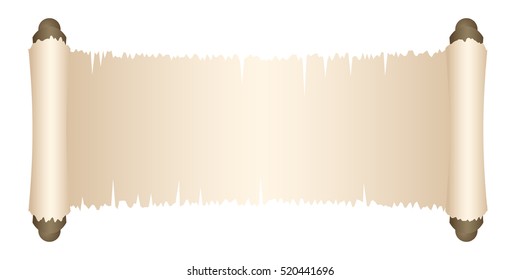 Manuscript blank paper isolated on white background. Vector illustration