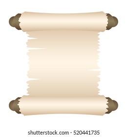 Manuscript blank paper isolated on white background. Vector illustration