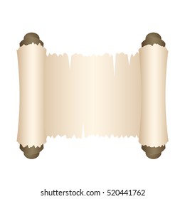 Manuscript blank paper isolated on white background. Vector illustration