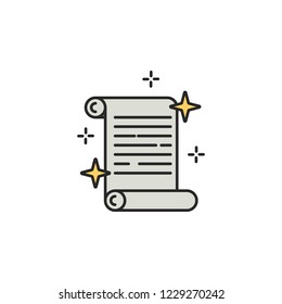 manuscript icon. Element of magic icon for mobile concept and web apps. Color manuscript icon can be used for web and mobile