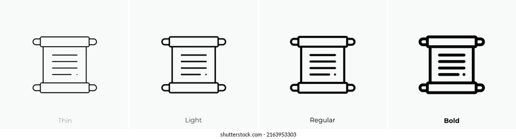 manuscript icon. Linear style sign isolated on white background. Vector illustration.