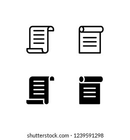 Manuscript Icon Logo Vector Symbol. Paper Scroll Icon