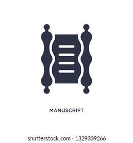 manuscript icon. Simple element illustration from literature concept. manuscript editable symbol design on white background. Can be use for web and mobile.