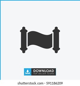 manuscript icon. Simple filled manuscript vector icon. On white background.