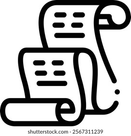 manuscript icon. Thin Linear Style Design Isolated On White Background