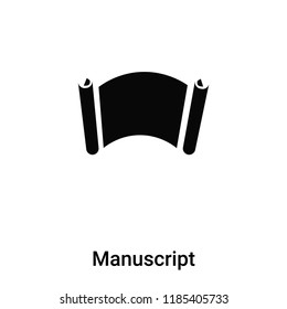 Manuscript icon vector isolated on white background, logo concept of Manuscript sign on transparent background, filled black symbol