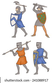 Manuscript Knights Facing Left