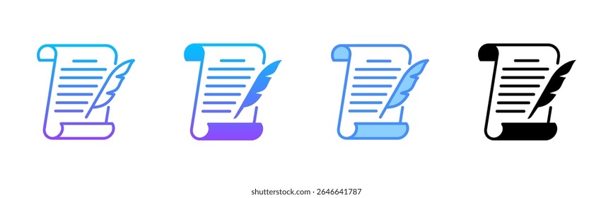 Conjunto de iconos de estilo múltiple de manuscrito