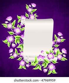 manuscript with night flowers
