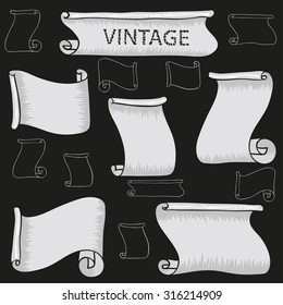 manuscript paper set - hand drawn style, vector background collection.