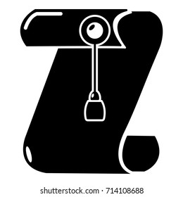 Manuscript and seal message icon. Simple illustration of manuscript and seal message vector icon for web