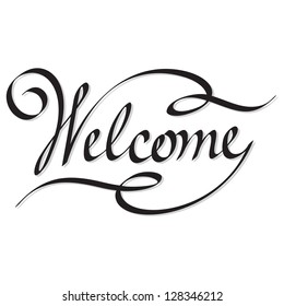 Manuscript style 'welcome'