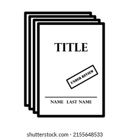Manuscript Under Review Icon. Bold outline design with editable stroke width. Vector Illustration.