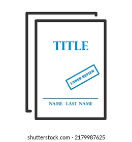 Manuscript Under Review Icon. Editable Bold Outline With Color Fill Design. Vector Illustration.
