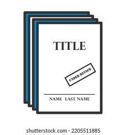 Manuscript Under Review Icon. Editable Bold Outline With Color Fill Design. Vector Illustration.