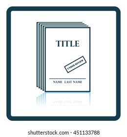 Manuscript under review icon. Shadow reflection design. Vector illustration.