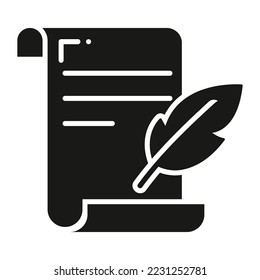 manuscript vector Glyph icon isolate on white background