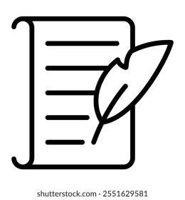Manuscript Vector Line Icon Design