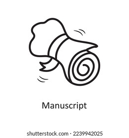 Manuscript Vector Outline Icon Design illustration. Medieval Symbol on White background EPS 10 File
