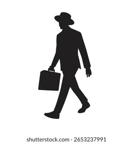 manwalking silhoutte vektor kunst design illustration_