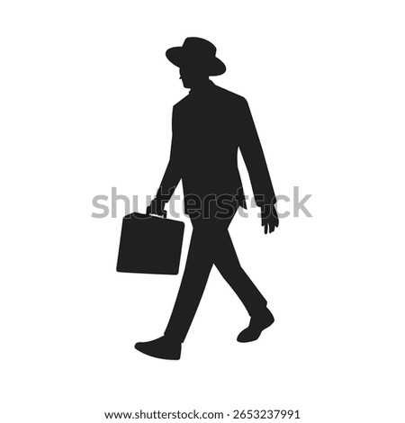 manwalking silhoutte vector art design ilustration_