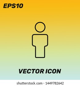 Man,WC symbol vector icon for web and mobile application isolated on golden gradient background. Premium quality.