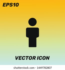 Man,WC symbol vector icon for web and mobile application isolated on golden gradient background. Premium quality.