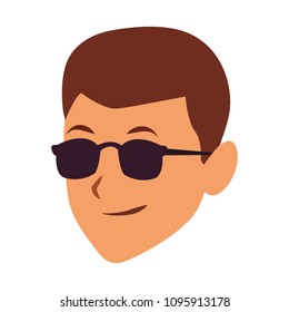 Manwith sunglasses face cartoon
