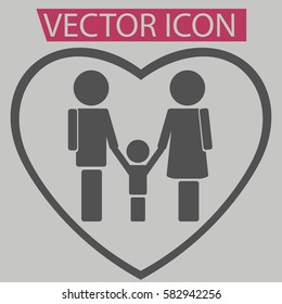 Man,woman and children icon,sign,symbol in flat style for web design,mobiles apps,eps 10.

