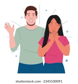 man-woman-happy-expression-in-flat-illustration by imity studio imityworks