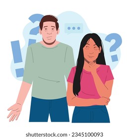 man-woman-question-ask-expression-in-flat-illustration by imity studio imityworks