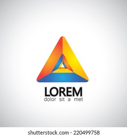 many abstract triangle icons nested deep inside - vector graphic sign or symbol.