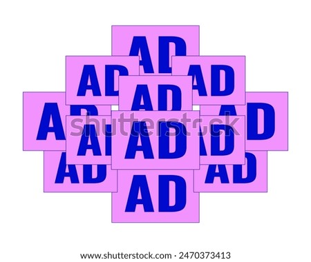 Too many advertisement 2D linear cartoon object. Annoying online business announcements isolated line vector element white background. Aggressive marketing promotion color flat spot illustration