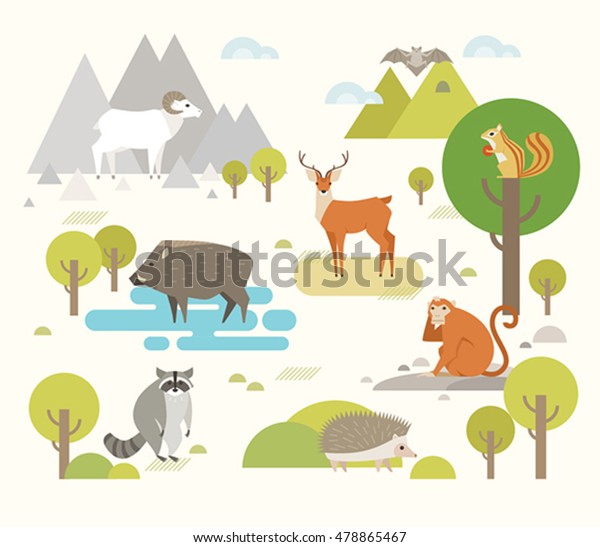 Vector De Stock Libre De Regalias Sobre Muchos Animales Que