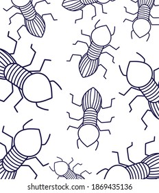 many ants insect nature animals small pattern line style vector illustration