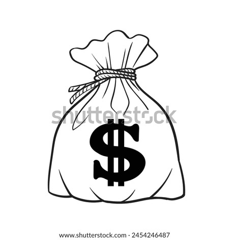 many bag dollar ,vector bag with dollar money symbol, financial money savings sign, wealth concept