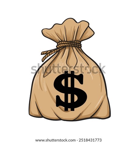 many bag dollar ,vector bag with dollar money symbol, financial money savings sign, wealth concept