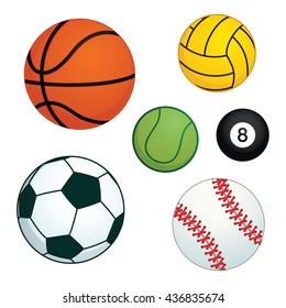 many ball in many type of sport vector