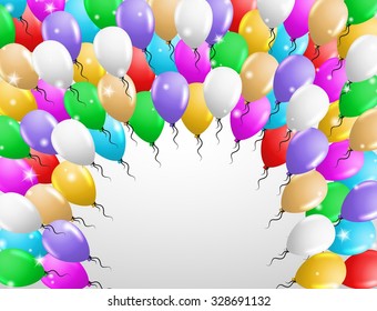 many balloons and bottom blank place for your text