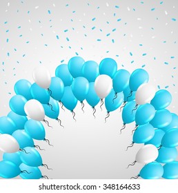 many balloons and bottom empty place for your text
