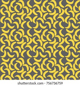 Many bananas depicted on a dark background. Healthy food. Healthy way of life. Vector illustration.