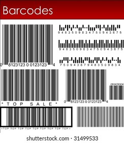 Many Barcode systems in vector art