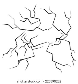 many black cracks arranged in a circle on a white background