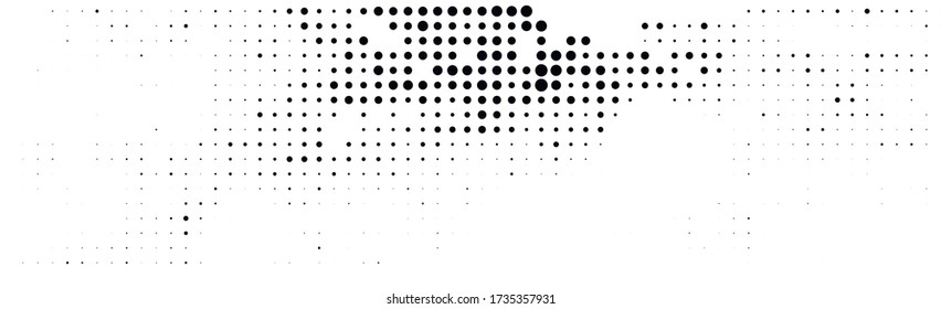 Muchos puntos negros sobre un panorama de fondo blanco