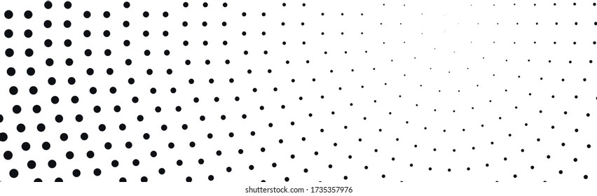 Many black dots on a white background panorama
